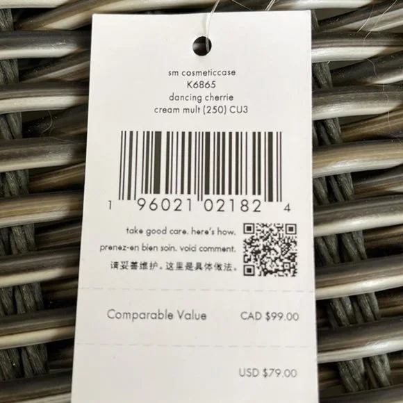 Kate Spade Dancing Cherrie Small Cosmetic Case Cream Multi - Picture 5 of 16